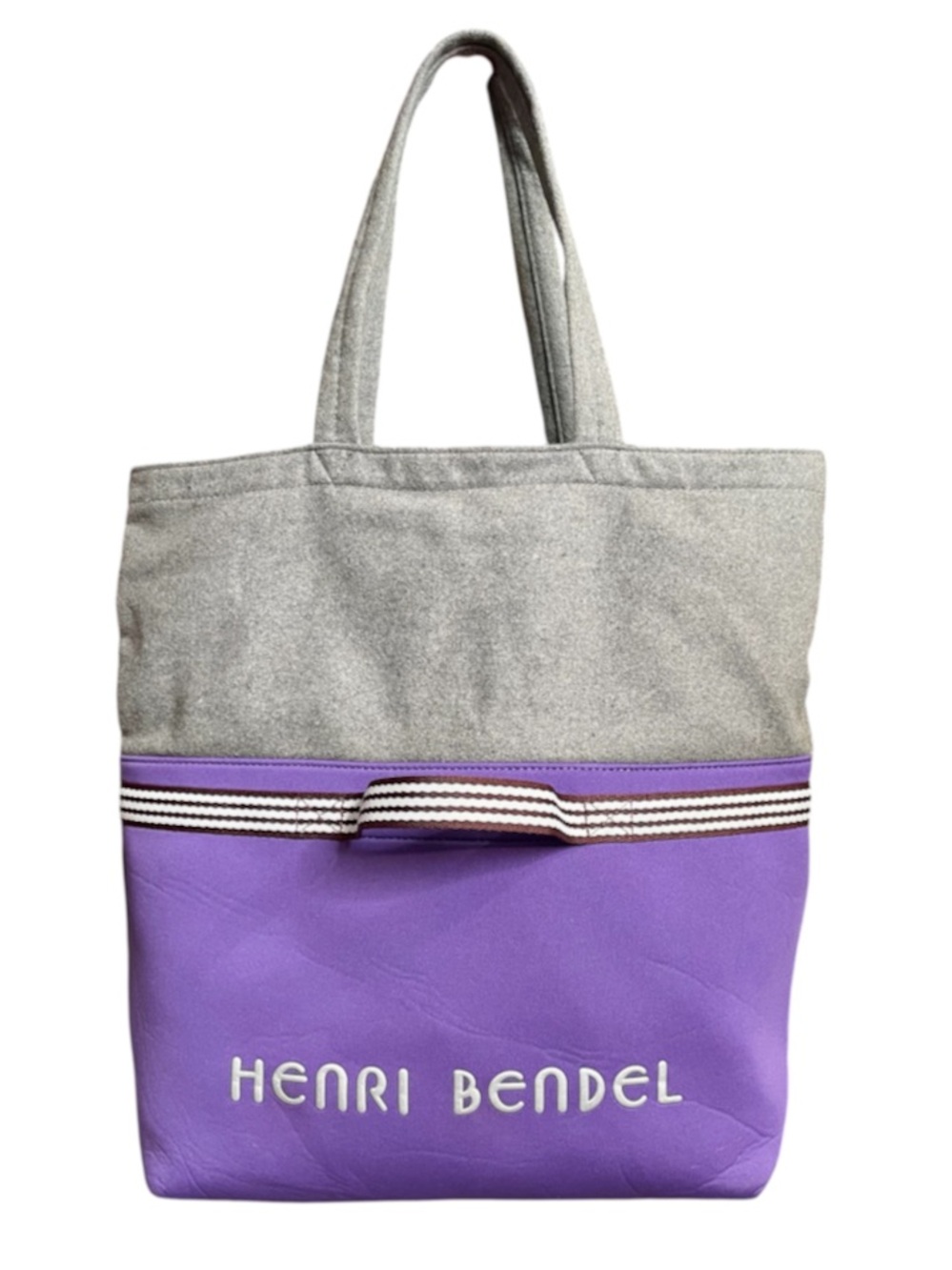 Henri Bendel Convertible Two-Tone Neoprene & Wool 2-Way Expandable Tote Bag